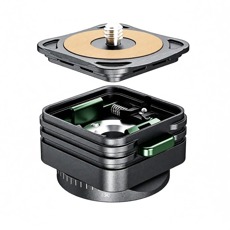 BAFANG BFJ-04A Quick Release Plate System QR Mount Plate Camera Tripod Mount Aluminum Alloy 360° Rotatable with 1/4 Inch Screw 3/8 Inch Thread for DSLR Camera Tripod Slider - Image 1