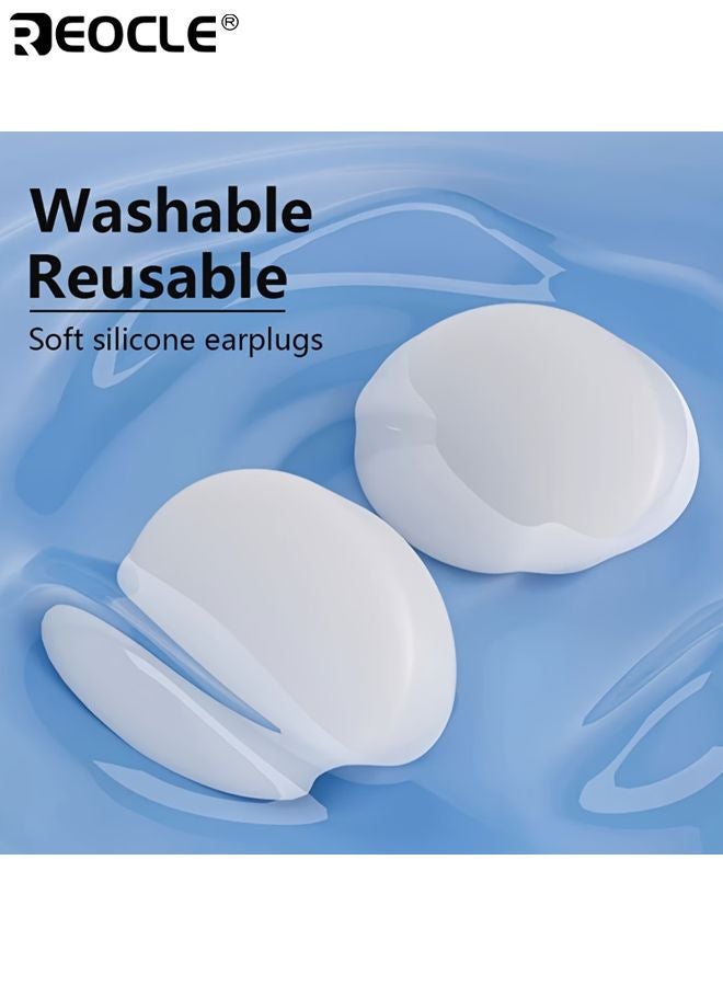 ريوكل ١٢ قطعة سدادات أذن سيليكون قابلة لإعادة الاستخدام سدادات نوم منع الشخير شكل مناسب ناعم مريح تصميم مناسب للسباحة النوم الغوص - Image 2