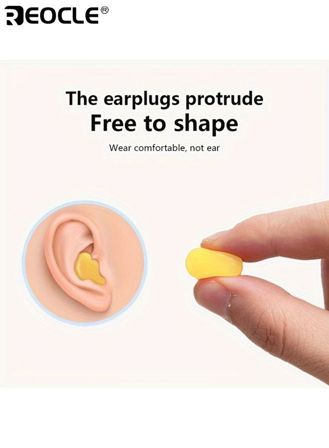 ريوكل ١٢ قطعة سدادات أذن سيليكون قابلة لإعادة الاستخدام سدادات نوم منع الشخير شكل مناسب ناعم مريح تصميم مناسب للسباحة النوم الغوص - Image 3