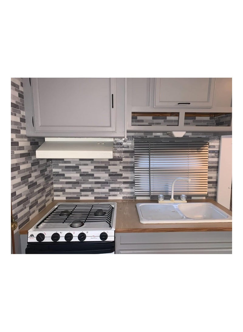 4-Sheet Self Adhesive Backsplash Tiles for Kitchen Bathroom, 12 in. x 12in. Grey Marble Design - Image 3