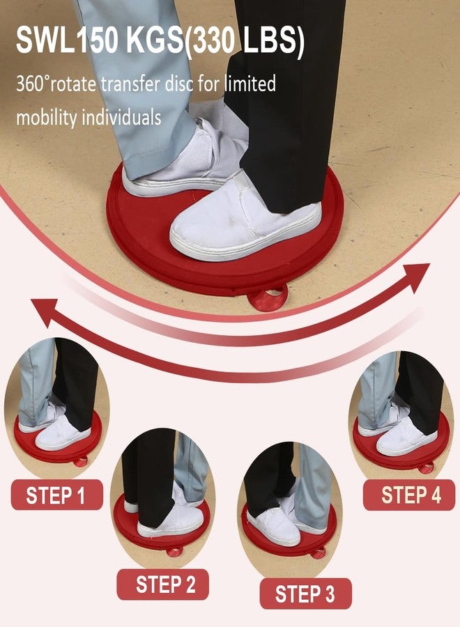 Ehucon Pivot Disc and Patient Transfer Board-Turning Devices for Elderly and Disabled,Pregnant Woman,Slide Boards Aid,Swivel Cushion 360 Degree Rotating Seat Cushion for Direction Change 15.7"Dia (Red) - Image 3