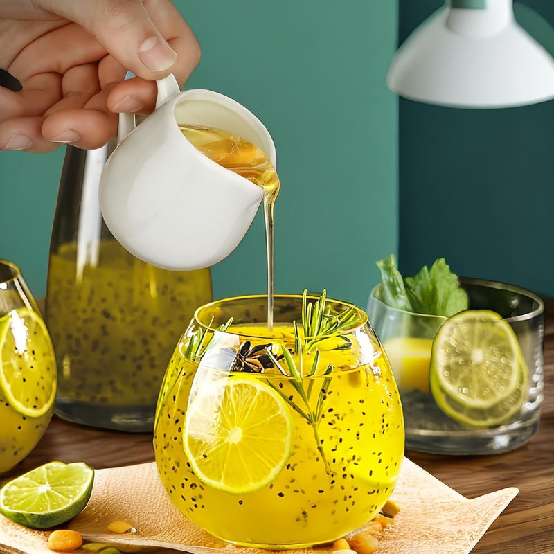 Mosuji طقم إبريق كريمة سيراميك أبيض كلاسيكي - 2 قطعة، 4 أونص، مع مقبض، آمن للاستخدام في الميكروويف والفريزر (2، 4 أونص) - Image 5