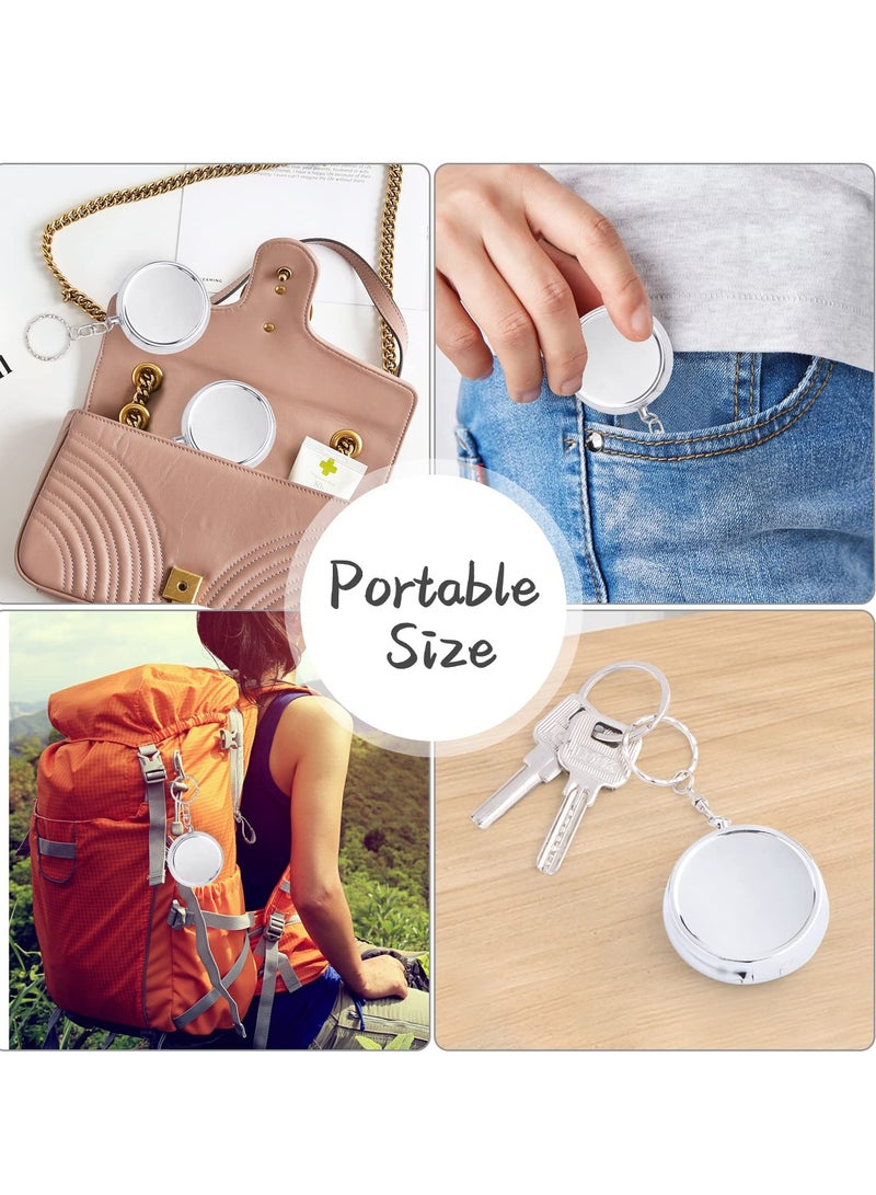 SYOSI Mini Pill Case, 6pack Metal Pill Case Round Medicine Holder Container with Keychain, Protable Tablet Organizer Box with 3 Compartments for Medicine, Supplement, Vitamin, Fish Oils - Image 5