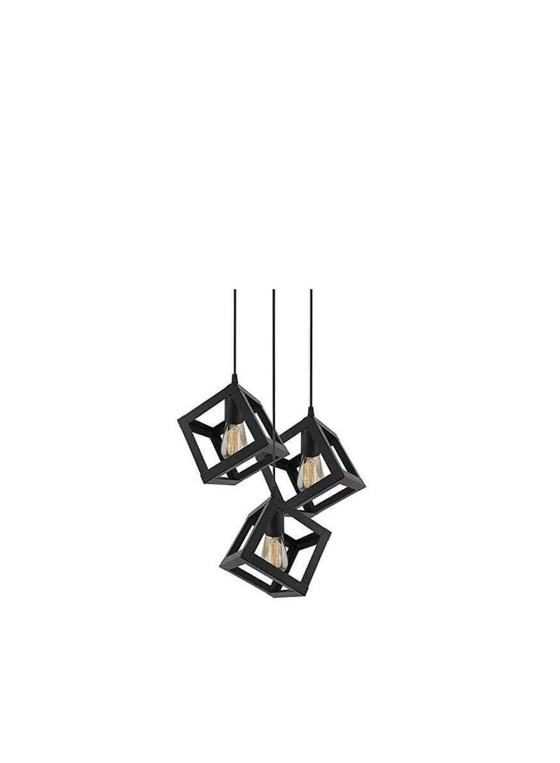 مصباح سقف معلق على شكل مكعب معدني عتيق من SL Light (أسود) - Image 2