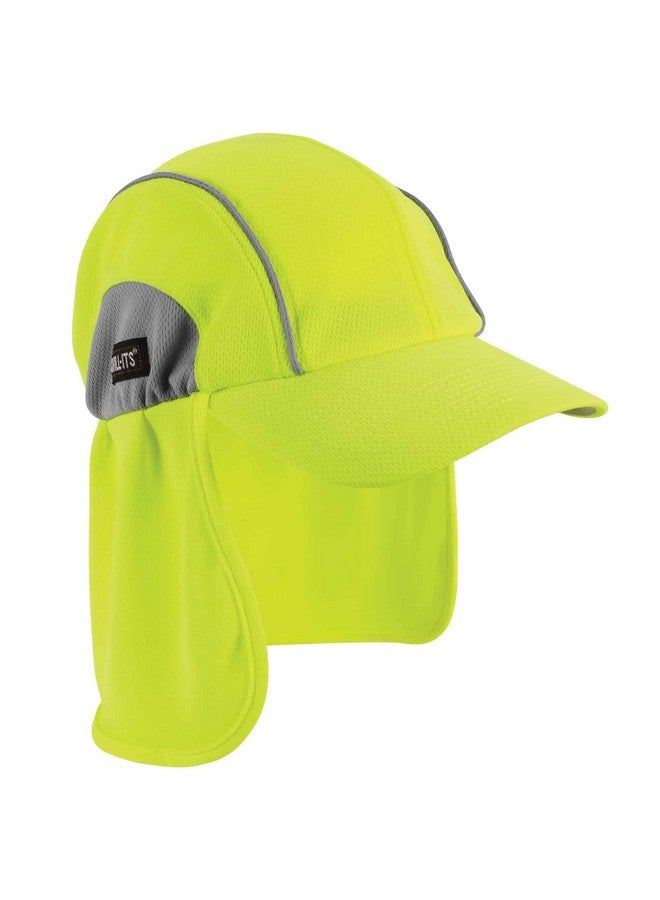 Ergodyne Ergodyne Chill Its 6650 Baseball Cap, Hat with Neck Shade, Sweat Wicking, High Visibility ,UPF 50+ protection, Lime  - Image 1