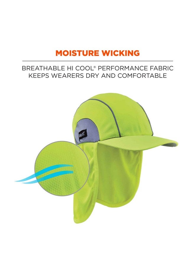 Ergodyne Ergodyne Chill Its 6650 Baseball Cap, Hat with Neck Shade, Sweat Wicking, High Visibility ,UPF 50+ protection, Lime  - Image 4