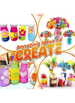 YelaJoy Children's Flower Craft Set Making Your Own Bouquet with Buttons and Felt Flowers Children's Vase Art Toys and Craft Projects the Most Popular Diy Activity Gift for Boys and Girls  - Image 5