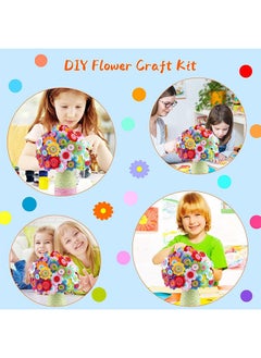 YelaJoy Children's Flower Craft Set Making Your Own Bouquet with Buttons and Felt Flowers Children's Vase Art Toys and Craft Projects the Most Popular Diy Activity Gift for Boys and Girls  - Image 4