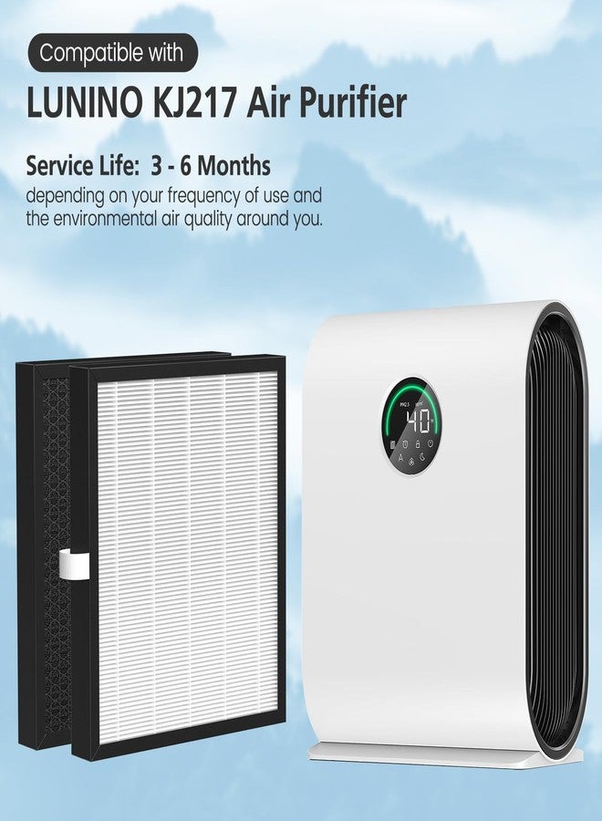 إيزينجو فلتر بديل KJ217 متوافق مع جهاز تنقية الهواء الذكي الكبير MOOKA KJ217 3 في 1 المزود بفلتر كربون نشط عالي الكفاءة KJ217 لإزالة غبار الحيوانات الأليفة والدخان والروائح ووبر الحيوانات وحبوب اللقاح، عبوة من قطعتين - Image 3