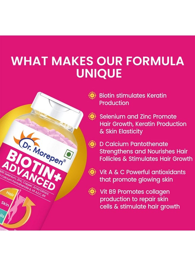 Dr. Morepen د. موريبين بيوتين+ لنمو الشعر ومتعدد الفيتامينات للنساء - 60 قرص نباتي - Image 3