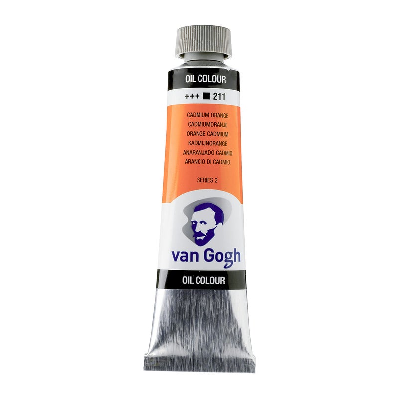 Van Gogh Oil Color Paint, 40ml Tube, Cadmium Orange 211 - Image 1