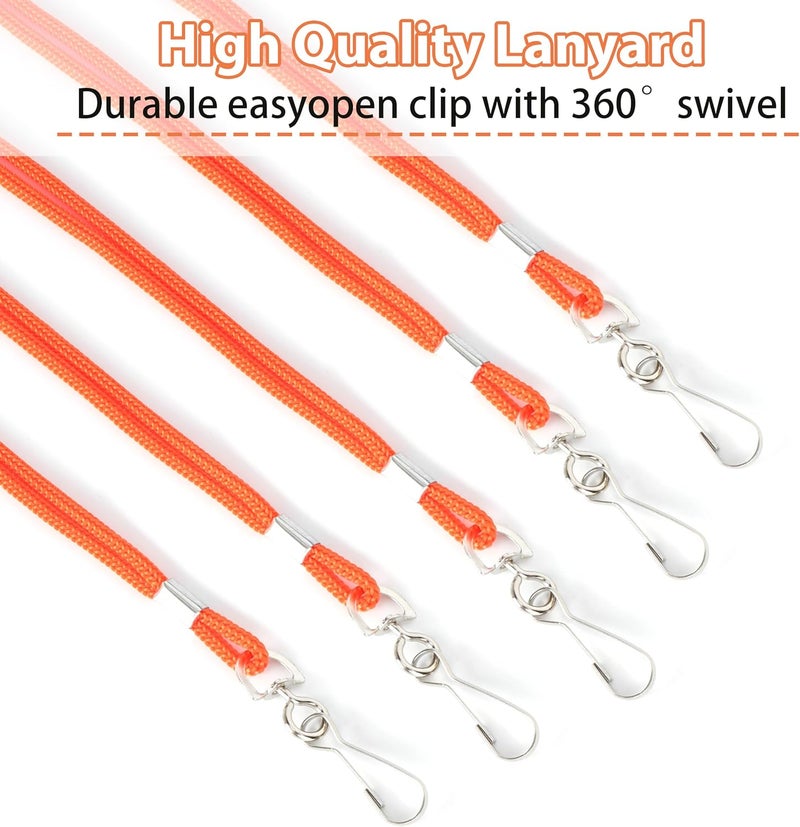 COTODO ID Orange Lanyards Safety Badge Lanyard 36" with Swivel Hook 100 Pack - Image 3