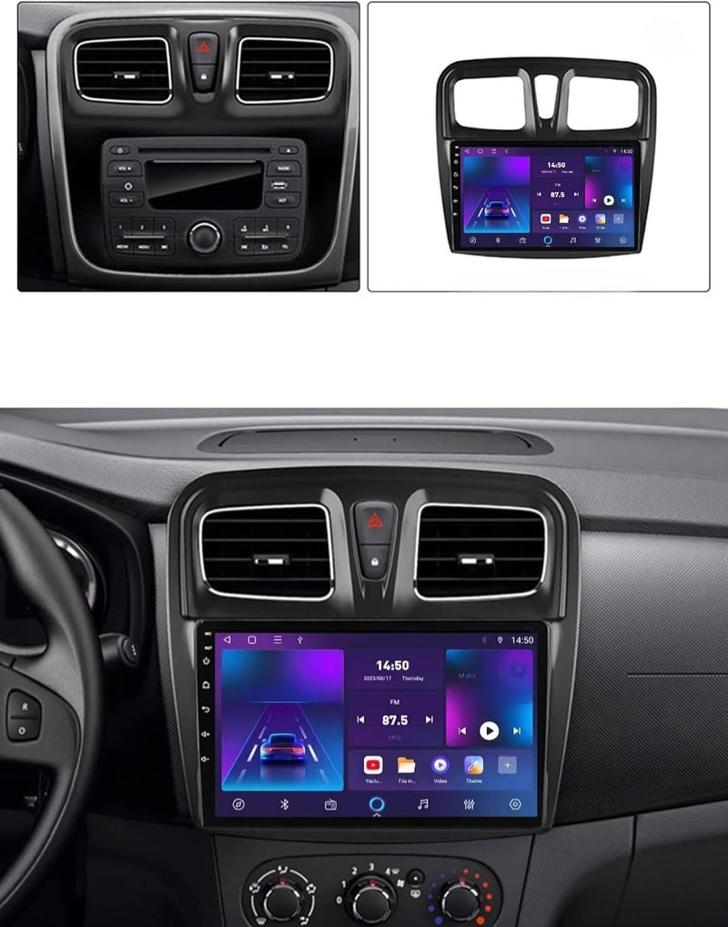 Vierex Fit Renault Sandero Car Stereo symbol Android Screen Logan 2 2012-2019, Wireless CarPlay, Android Auto, GPS Navigation, BT, WiFi, Backup Camera (2+32GB Carplay 4CORE) - Image 2