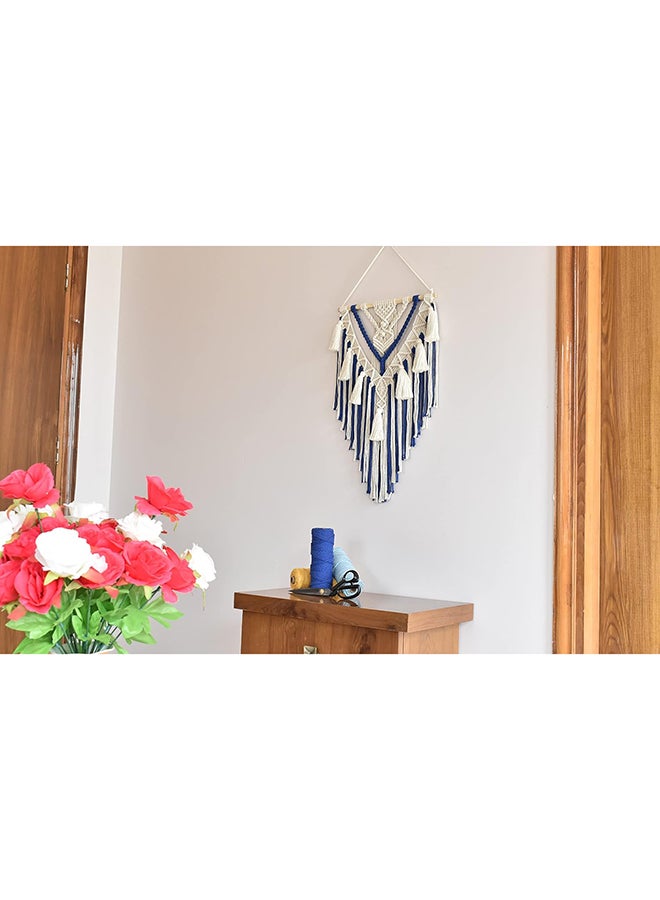 انتيكيانو مكرمية جدارية للتعليق على الحائط، ديكور عصري بوهيمي  71x43 سم - Image 4