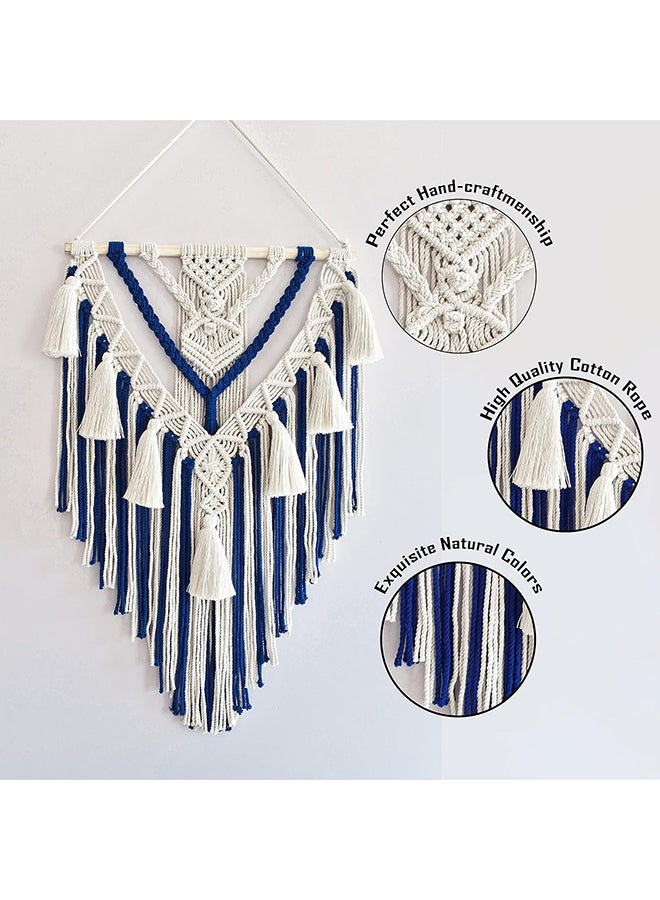 انتيكيانو مكرمية جدارية للتعليق على الحائط، ديكور عصري بوهيمي  71x43 سم - Image 2