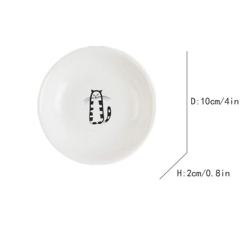 FUYU 6pcs Cute Cat Ceramic Sauce Plate, Snack Plate, Side Dish, 4 inches - Image 2