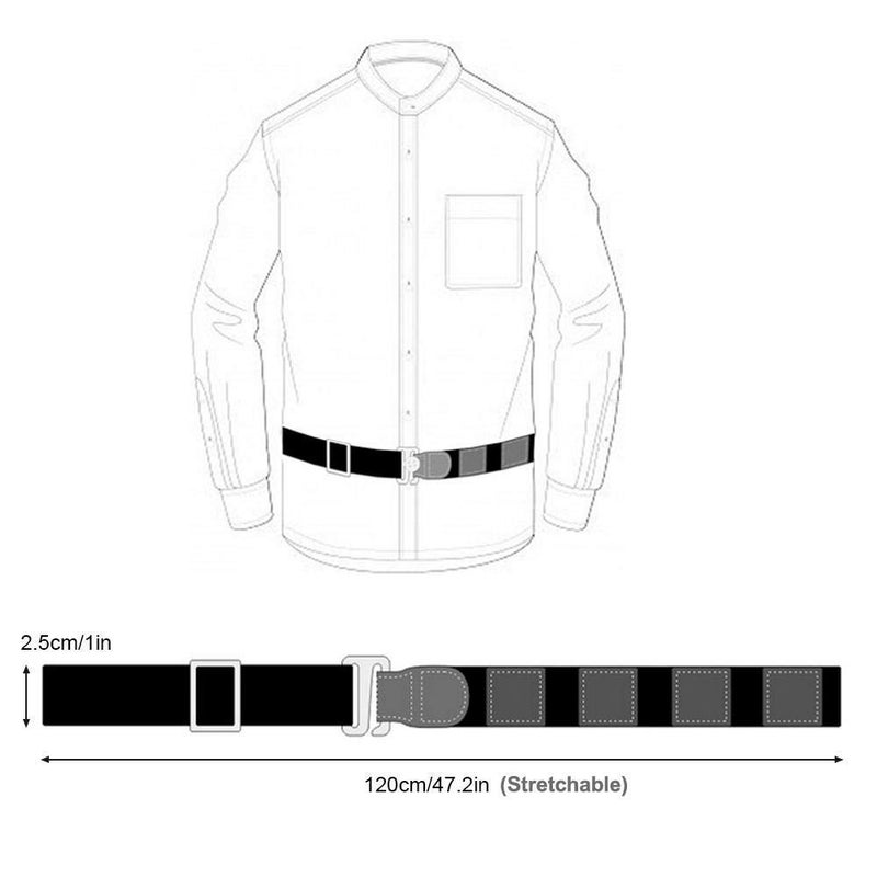Ronest Unisex Shirt Tucker Stays Lock Belt Strap Adjustable Elastic Wrinkle-Free Non-Garters Stay Clamps holder Keeps [Black, Free size] - Image 5