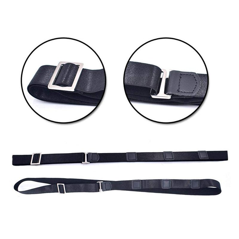 Ronest Unisex Shirt Tucker Stays Lock Belt Strap Adjustable Elastic Wrinkle-Free Non-Garters Stay Clamps holder Keeps [Black, Free size] - Image 4