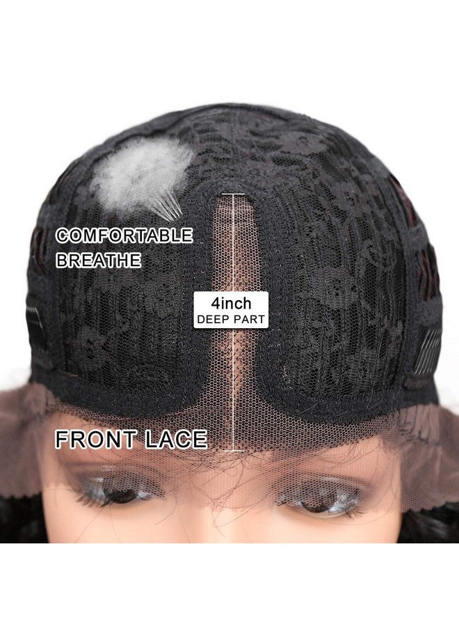 جويدر باروكة أمامية من الدانتيل بلون بني أومبير بطول 28 بوصة، باروكة صناعية صغيرة مجعدة ومموجة للنساء ذوات البشرة السوداء، كثافة 130% (Tt1B/33) - Image 3