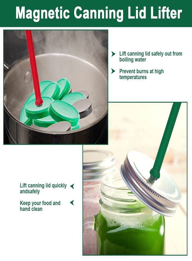 Catcan 6 PCS Canning Tools and Equipment Include 3 Pcs Canning lid Magnetic lifter and 3 Pcs Bubble Popper for Canning Heat Resistant Home Easy Canning Kits (Green and Red) - Image 4
