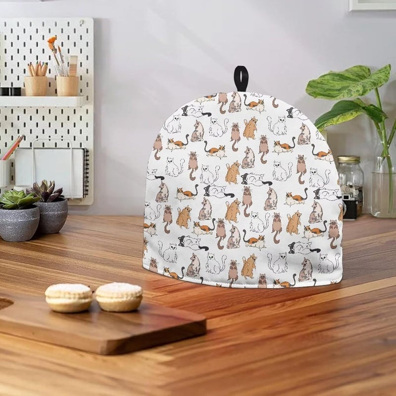Keep Warm Teapot Tea Cosy Portable Insulation Cozy Breakfast Warmer Insulated Kettle Cover for Home Kitchen Decor Tea Cozies Both Sides Can Be Used - Image 4