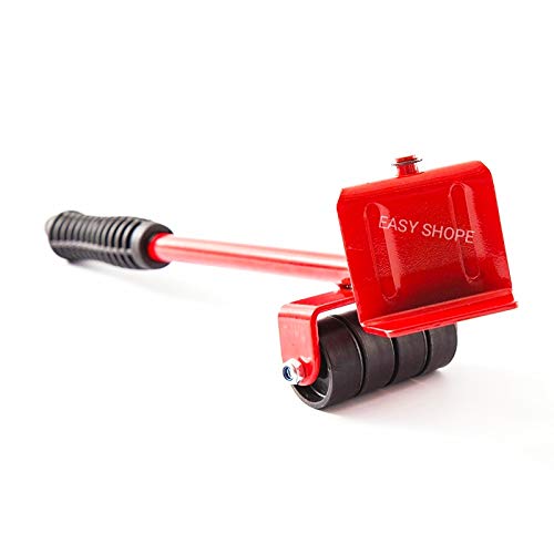 EASY SHOPE PVC and ABS Plastic Furniture Transport Set Lift & Roll Lever & Castor Appliance Set- Red - Image 2