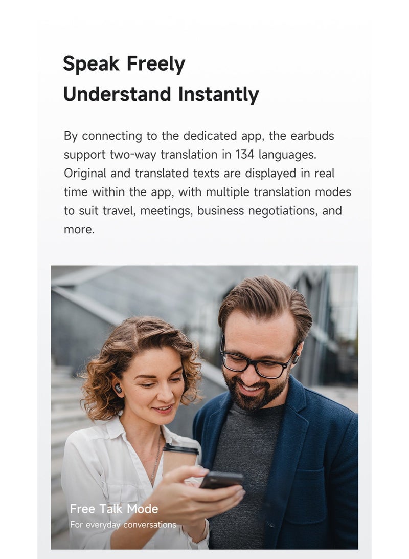 Mcdodo AI Translator Earbuds, 134 Languages, Real-time Translation, ANC and ENC, Speak A01, IPX4, iPhone Android, Black, HP-8220 - Image 4