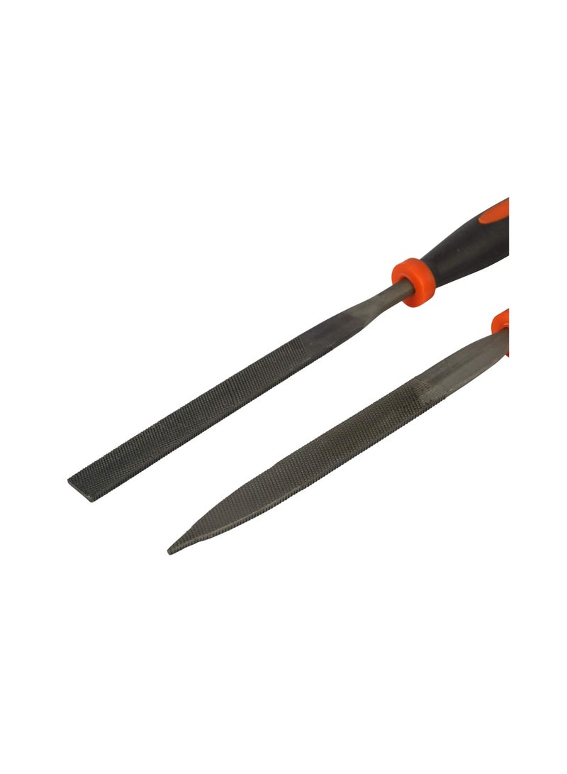 6 Pieces 174Mm Steel Needle File Set For Wood and Plastic Orange Black