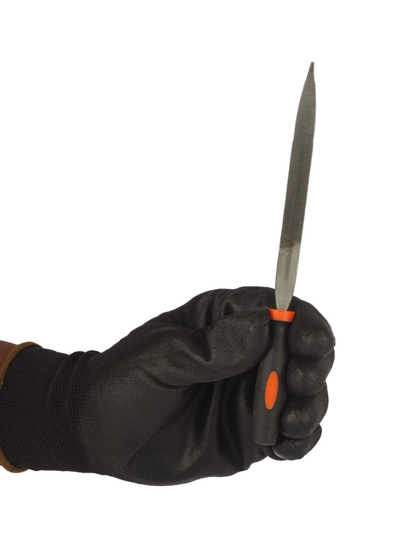 6 Pieces 174Mm Steel Needle File Set For Wood and Plastic Orange Black