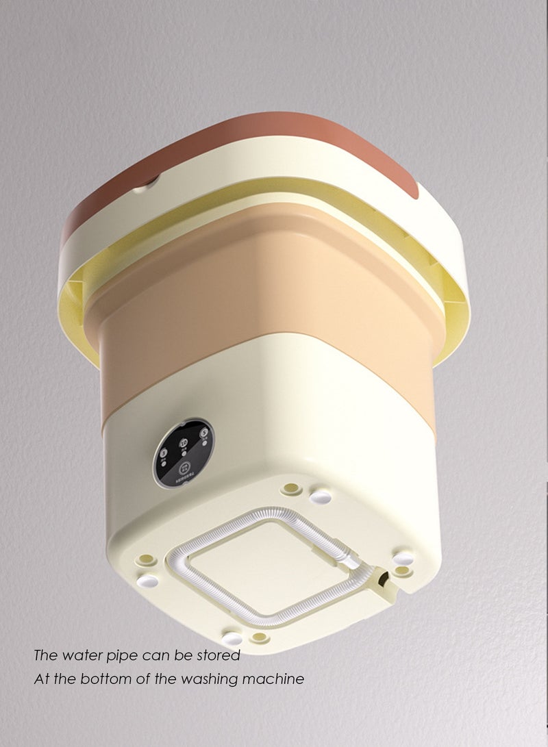 Bolivia's Portable washing machine,Mini Washer,9 L upgraded large capacity foldable Washer.Deep cleaning of underwear, baby clothes and other small clothes.Suitable for apartments, dormitories, hotels (Brown) - Image 3