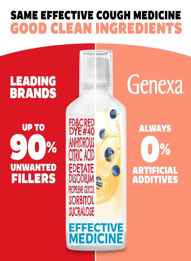 Genexa Clean Cough & Congestion + Nighttime Relief Combo Pack, Dye Free, 0% Artificial Additives, Liquid Multi-Symptom Cough, Cold, & Flu, Organic Blueberry Flavor, 12 fl oz (2 Pack) - Image 2