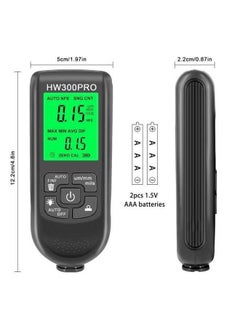 ماركة غير محددة جهاز قياس سماكة فيلم طلاء السيارات HW-300PRO، مقياس سماكة تلقائي، نطاق 0-2000 ميكرومتر، مختبر الطلاء الحديدي وغير الحديدي، أدوات يدوية للسيارات  - Image 5