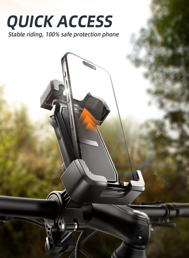 Delobon Motorcycle Phone Mount, Bike Phone Holder for 4.7-6.8 Inch Phones, One Hand Operation, for iPhone 15 14 13 12 Pro Max, Galaxy S24 S23 S22, ATV Scooter Accessory - Image 2