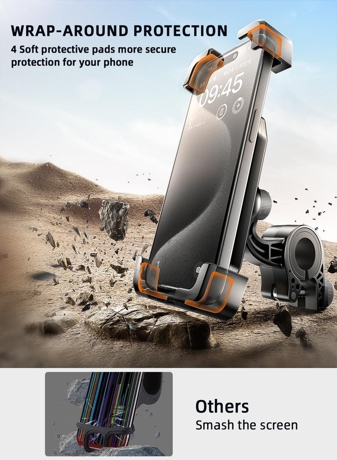 Delobon Motorcycle Phone Mount, Bike Phone Holder for 4.7-6.8 Inch Phones, One Hand Operation, for iPhone 15 14 13 12 Pro Max, Galaxy S24 S23 S22, ATV Scooter Accessory - Image 5