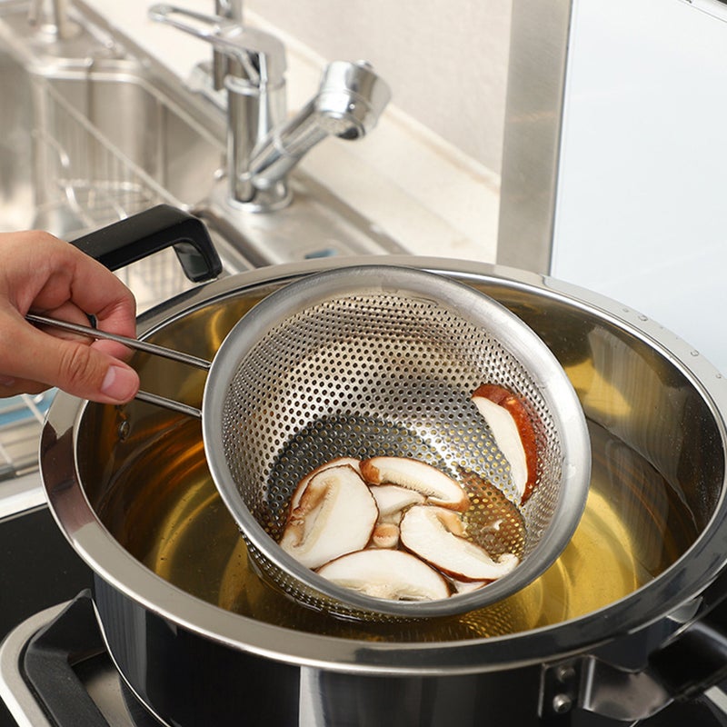 Draining Basket Stainless Steel Frying Basket Food Cleaning Basket Rice Sieve - Image 5