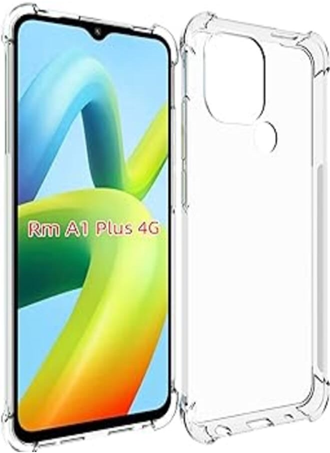 USTIYA USTIYA Case for Xiaomi Redmi A1+ A1 Plus Clear TPU Four Corners Protective Cover Transparent Soft funda 