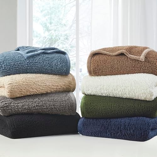 Woolrich John Rich & Bros. Woolrich Burlington Berber Blanket Super Soft, Cozy Lightweight Cover with Luxurious Velvet Binding, Modern Trendy All Season Bedspread Bedding-Set, King: 108x90, Ivory - Image 4