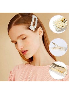 KingMas 2 Pack Pearl Hair Clips Large Hair Pins Barrette Ties For Women Girls Handmade Fashion Pearl Hair Accessories Hair Clips For Party Wedding Daily (2 Pcs A)  - Image 3