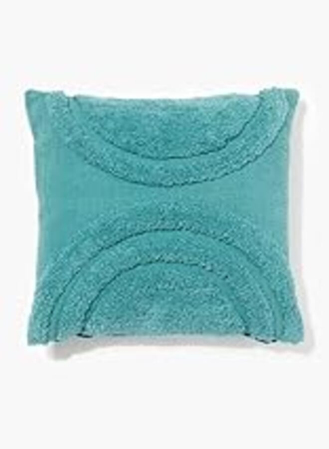 Matalan Tufted Happiness Direct Fill Cushion, 46 cm x 46 cm Size, Teal