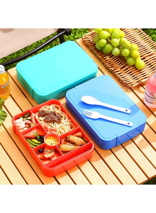شيبشيب علبة بنتو محمولة بستة أقسام، علبة غداء متينة وحاويات غداء مانعة للتسرب للبالغين والأطفال والطلاب - Image 2