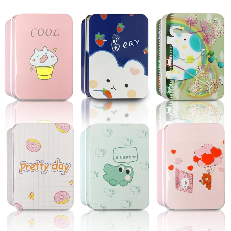 Sanas Tin Container 6Pc Gift boxes Unicorn Box Storage Container Small Storage Box Storage boxes For Kids Birthday Aluminum For Storage Tin Multipurpose Storage lovely designs 6PC - Image 1