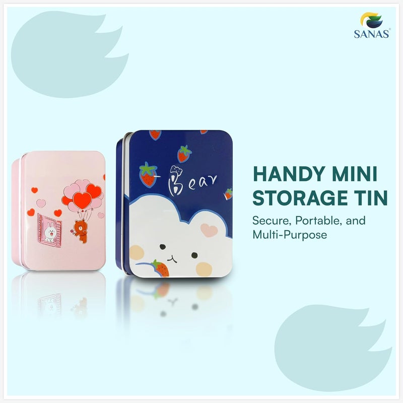 Sanas Tin Container 6Pc Gift boxes Unicorn Box Storage Container Small Storage Box Storage boxes For Kids Birthday Aluminum For Storage Tin Multipurpose Storage lovely designs 6PC - Image 5