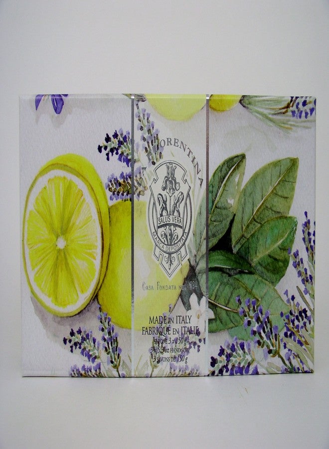 La Florentina Lemon Lavender Luxury Italian Soap Set, 3 x 5.3 oz, Imported From Italy - Image 1