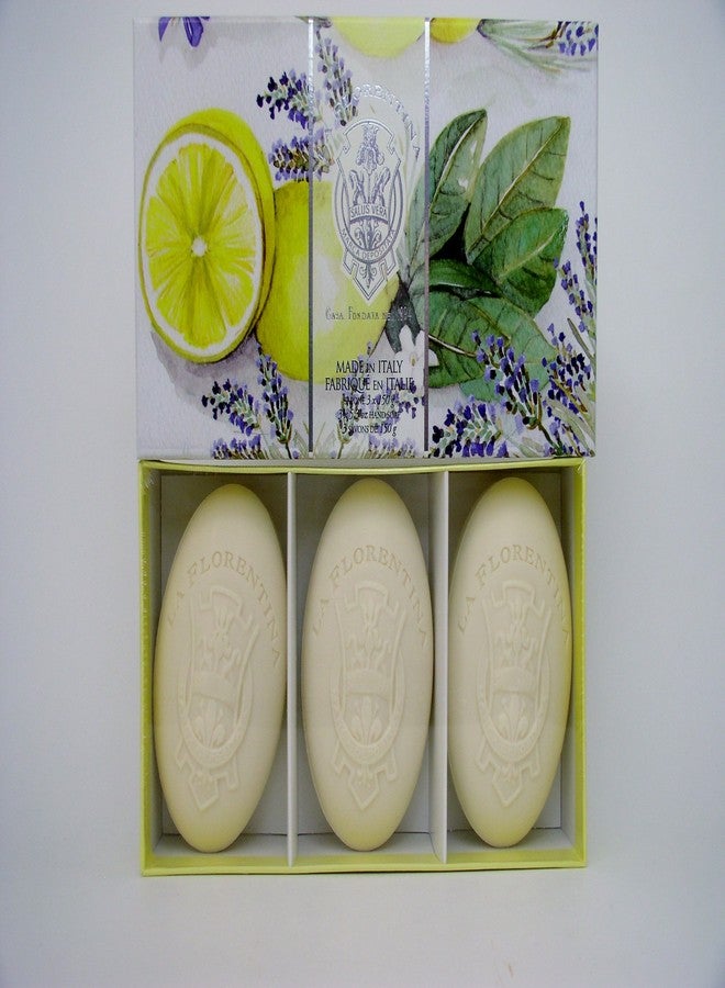 La Florentina Lemon Lavender Luxury Italian Soap Set, 3 x 5.3 oz, Imported From Italy - Image 2