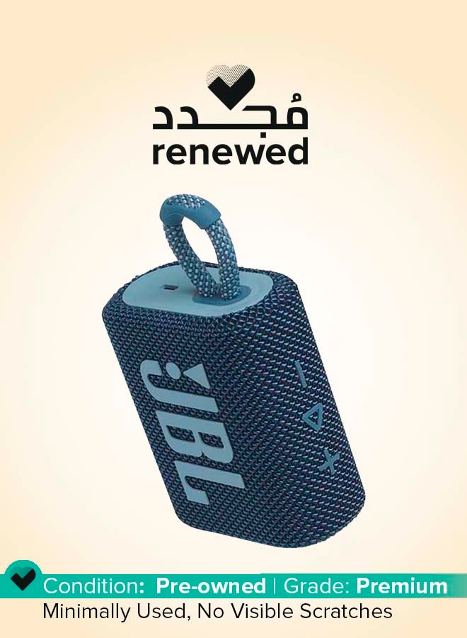 JBL Renewed - GO 3 Portable Bluetooth Speaker blue - Image 1