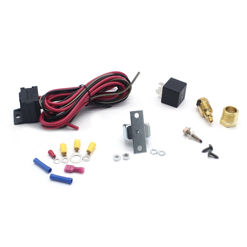 Fan Thermostat Kit Adjustable Fan Controller Kit Temp Sensor Temperature Relay Kit # 3101， ON AT 200 Degree F OFF AT 185 Degree F - Image 1