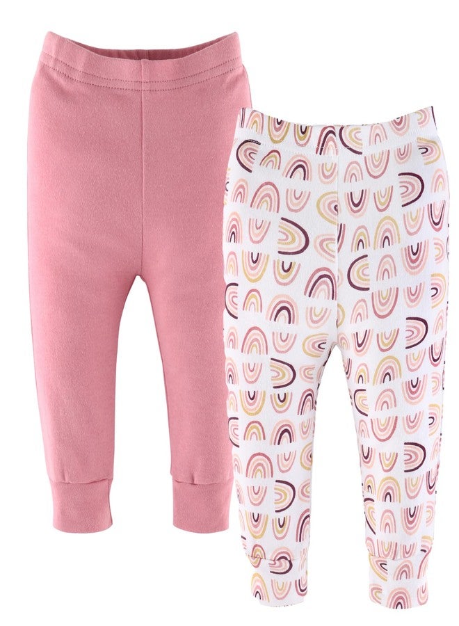 The Peanut Shell The Peanutshell 5 Pack Baby Girl Pants Set - 100% Cotton Toddler Pants for Girls, Newborn Baby Girl Clothes for Toddlers and Babies - Rainbow Safari - Image 5