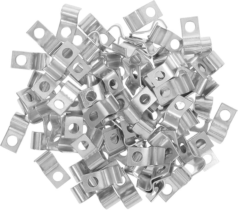 100 قطعة مشابك كابل بيضاء أحادية الجانب لأشرطة إدارة الأنابيب والأسلاك - Image 2