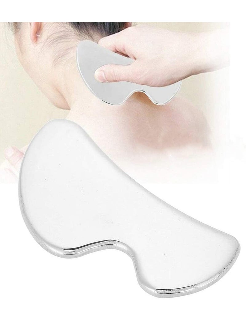 SYOSI أدوات تدليك كشط Gua Sha من الفولاذ المقاوم للصدأ أداة تدليك Gua Sha للتدليك والعلاج الطبيعي وأدوات فولاذية للعلاج الطبيعي العضلي واللفافي والأنسجة الرخوة والظهر والساقين والذراعين والرقبة والكتف