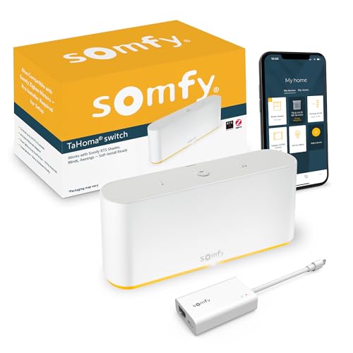 Somfy Tahoma Switch Hub for RTS Motors App Voice Control Scenes Schedules Includes Ethernet Adapter Compatible with Somfy Motorized Shades Blinds Curtains Awnings 1871038 - Image 1